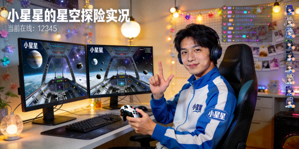 热门游戏主播'小星星'正在直播《星空探险》游戏实况